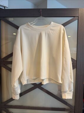 Thrive Cream Relaxed Crewneck Sweatshirt